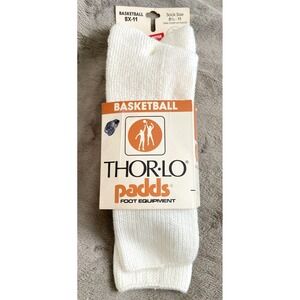 VTG Thorlo Basketball Socks UNISEX White BX-11 Mid Crew NEW USA Sport sz 8.5-11